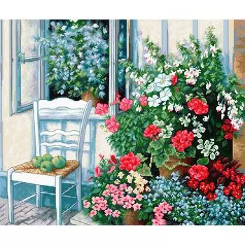 BU4017 Набор для вышивания 'Терраса с цветами' 38*32см, Luca-S
