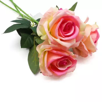 Букет из искусственных роз 'Вельвет' 50см из 3шт, Персиковый