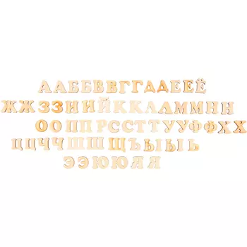 Буквы деревянные 30х30х4 мм 'Русский алфавит', 60 шт, Astra&amp;Craft