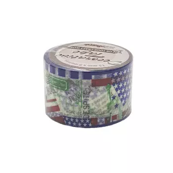 Бумажный скотч с принтом, 30 мм*8 м, ScrapBerry's (139026 АМЕРИКАНСКАЯ МЕЧТА)