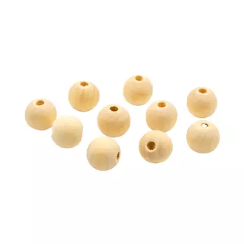 Бусины деревянные неокрашенные 12 мм,отв.3мм, 30шт