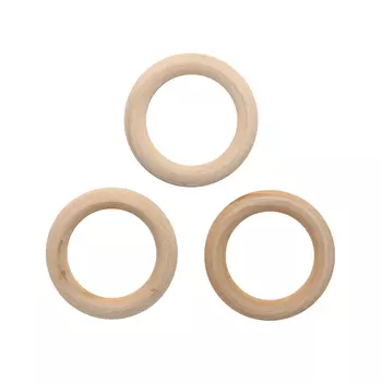 Бусины деревянные неокрашенные кольцо 50 мм, 3шт