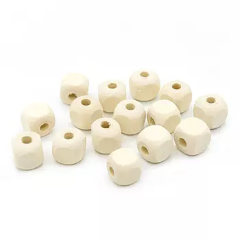 Бусины деревянные неокрашенные кубик 14*14 мм, 15шт