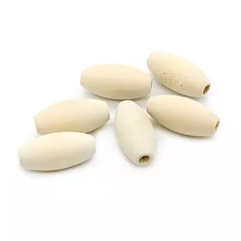 Бусины деревянные неокрашенные овальные 30*15мм,6шт