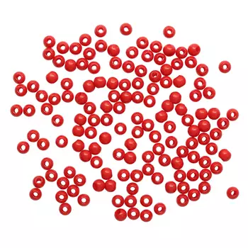 Бусины глянцевые, пластик, 4мм 15гр (440*/-20шт), Астра (37# красный)