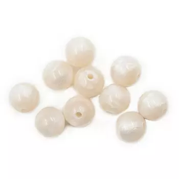 Бусины из смолы, имитация камня, 11мм, 10шт/упак (жемчуг)