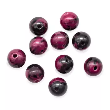 Бусины из смолы, имитация камня, 11мм, 10шт/упак (гранат)