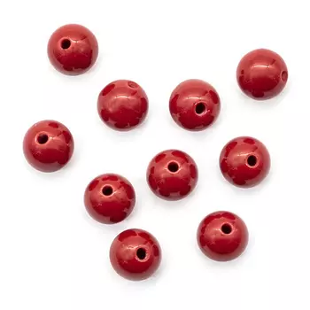 Бусины из смолы, имитация камня, 11мм, 10шт/упак (яшма св.красная)