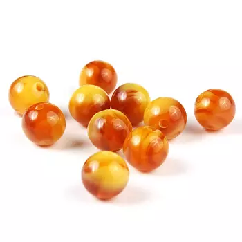 Бусины из смолы, имитация камня, 11мм, 10шт/упак (янтарь)
