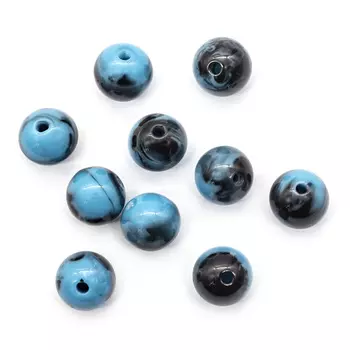 Бусины из смолы, имитация камня, 11мм, 10шт/упак (бирюза)