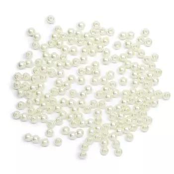 Бусины круглые, пластик, 4 мм, упак./25 гр., 'Астра' (003 NL)