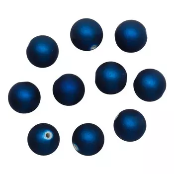 Бусины матовые, 12мм, 20гр. (048 синий металлик)