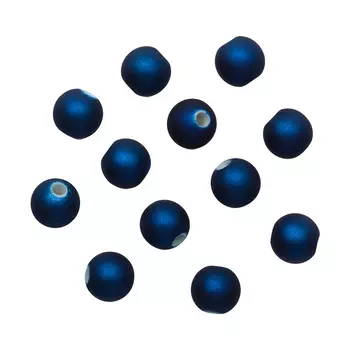 Бусины матовые, 8мм, 20гр. (048 синий металлик)