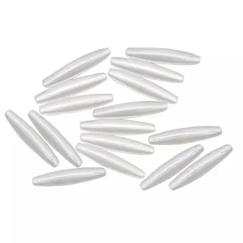 Бусины пластиковые, 2530#, 27*6 мм, упак./42 шт., 'Астра' (белый)