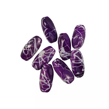 Бусины пластиковые, 30*15 мм, упак./8 шт., Astra&amp;Craft (2-30 фиолетовый/белый)