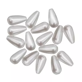 Бусины пластиковые, 3302#, 16*8 мм, упак./48 шт., 'Астра' (белый)