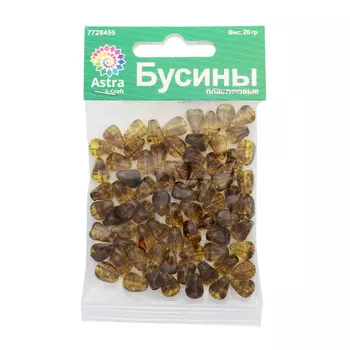 Бусины пластиковые 3414 'Янтарь' 10*7,5мм, 20гр Astra&amp;Craft