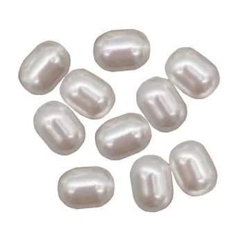 Бусины пластиковые, 3873#, 20*15 мм, упак./10шт., 'Астра' (белый)