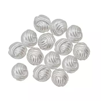 Бусины пластиковые, 4016#, 14 мм, упак./20 шт., 'Астра' (белый)