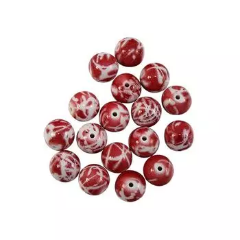 Бусины пластиковые, 'мрамор', 14 мм, упак./17 шт., Astra&amp;Craft (5-14)