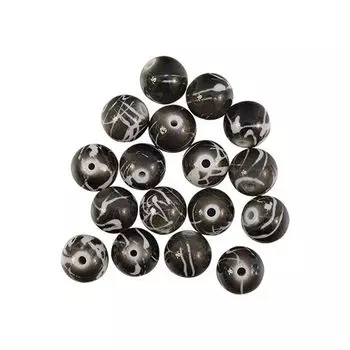 Бусины пластиковые, 'мрамор', 14 мм, упак./17 шт., Astra&amp;Craft (1-14)