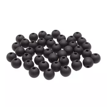 Бусины полупрозрачные 2010 матовые, 10мм, 20гр (35+/-3шт) Астра (034 черный)