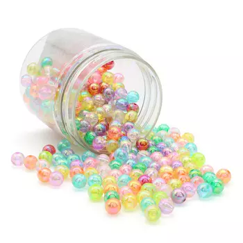 Бусины разноцветные сияющие, 8мм, 280 шт(+/-5%), Astra&amp;Craft