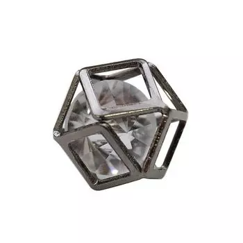 Бусины со стразами Куб, 5 шт/упак (черный никель)