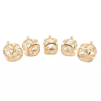 Бусины со стразами Love, 5 шт/упак (золото)