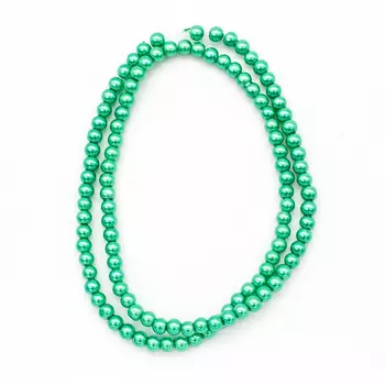 Бусины стеклянные на нитке, 4 мм, длина 40 см, Astra&amp;Craft (SB-34)