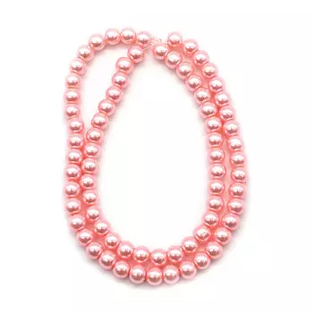 Бусины стеклянные на нитке, 6 мм, длина 40 см, Astra&amp;Craft (SB-10 светло-розовый)