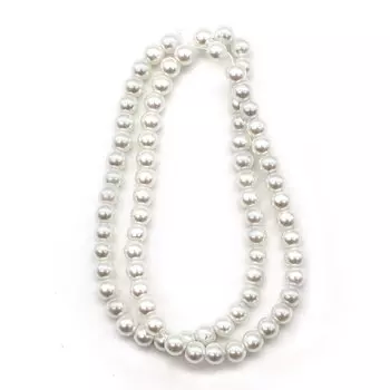 Бусины стеклянные на нитке, 6 мм, длина 40 см, Astra&amp;Craft (SA-01 белый жемчуг)