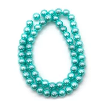 Бусины стеклянные на нитке, 8 мм, длина 40 см, Astra&amp;Craft (SB-26)