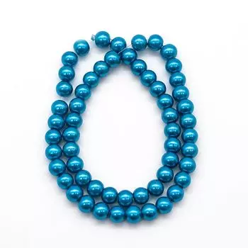 Бусины стеклянные на нитке, 8 мм, длина 40 см, Astra&amp;Craft (SB-38)