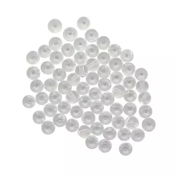 Бусины стеклянные прозрачные 6мм, 70шт/упак, Астра