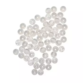 Бусины стеклянные прозрачные кракле 6мм, 65шт/упак, Астра