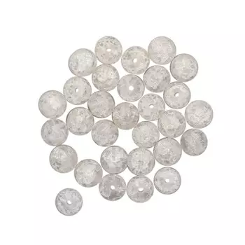 Бусины стеклянные прозрачные кракле 8мм, 30шт/упак, Астра