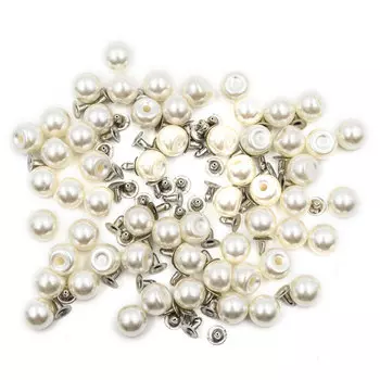 Бусины установочные DIY, 8мм, 40 наборов/уп Астра (белый)