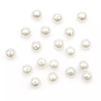 Бусы круглые, пластик, 14 мм, упак./25 гр., 'Астра' (001 NL)