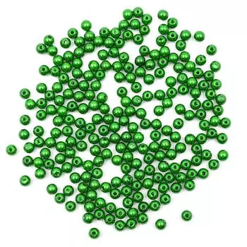 Бусы круглые, пластик, 6 мм, упак./25 гр., Astra&amp;Craft (038 NL зеленый)