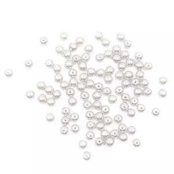 Бусы круглые, пластик, 8 мм, упак./25 гр., Astra&amp;Craft (001 NL белый)