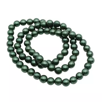 Бусы на нитке 10мм, 0404-0256, цв. В (B56 т.зеленый)