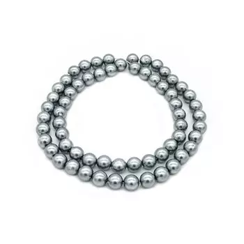 Бусы на нитке 12мм, 0404-0008, цв.В 6 нитей (B19 серый)