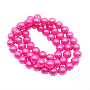 Бусы на нитке 12мм, 0404-0008, цв.В 6 нитей (B30 ярко-розовый)