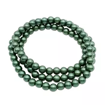 Бусы на нитке 8мм, 0404-0006, цв.В 12 нитей (B56 т.зеленый)