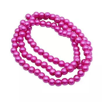 Бусы на нитке 8мм, 0404-0006, цв.В 12 нитей (B24 т.сиреневый)