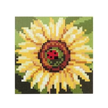 BZ050 Мозаика на деревянной основе 'Цветок солнца', 20*20 см