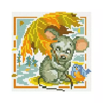 BZ063 Мозаика на деревянной основе 'Мышка', 20*20 см