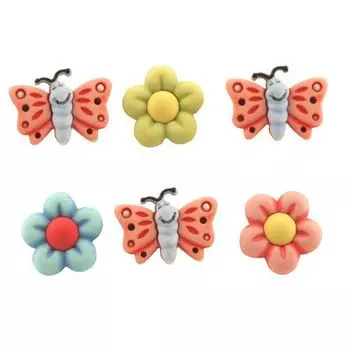 BZ107, Пуговицы. Бабочки и цветы