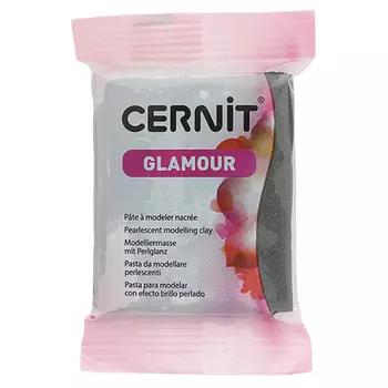 CE0910056 Пластика полимерная запекаемая 'Cernit 'GLAMOUR' перламутровый 56-62 гр. (100 черный)